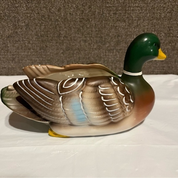 Vintage Napco Mallard Duck Planter Ceramic/Pottery‎ Cabin Lodge Decor Outdoors - Picture 7 of 8